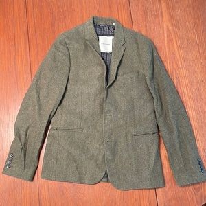 Ben Sherman Green Tweed Blazer - Medium